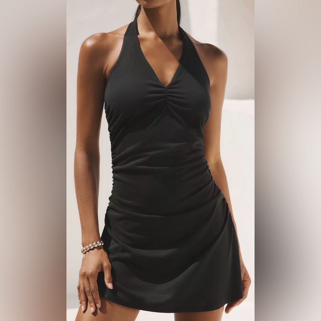 The Ariana Black Mini Halter Dress Size Xl
